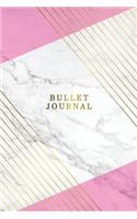 Bullet Journal: Marble + Gold Trendy Journal - 120-Page 1/2 Inch Dot Grid Notebook- 6 X 9 Marble & Gold Perfect Bound Softcover