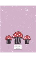 Notebook: Mushroom on purple cover and Dot Graph Line Sketch pages, Extra large (8.5 x 11) inches, 110 pages, White paper, Sketch, Draw and Paint(4 Mushroom on Purple Notebook)