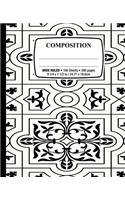 Composition: Marble Damask Pattern Wide Ruled - 100 Sheets - 200 Pages - 9 1/4 X 7 1/2 In. / 24.77 X 19.0cm for School Office Home Student Teacher Use