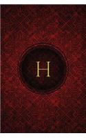 Monogram "H" Notebook: Blank Journal Diary Log(8 Monogram Crimson 150 Lined)