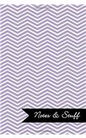 Notes & Stuff Lined Notebook With Thistle Purple Chevron Pattern Cover