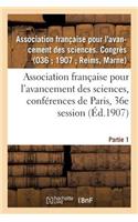 Association Française Pour l'Avancement Des Sciences, Conférences de Paris, 36e Session