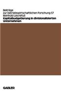 Kapitalbudgetierung in divisionalisierten Unternehmen: Untersuchungen zur Koordinationseffizienz von Dekompositionsprinzipien(57 Beiträge zur betriebswirtschaftlichen Forschung)