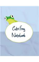 Cute Frog Notebook: Blank Lined Journal Notebook, Cute Animal, Green frog Notebook, for Girls or Boys, 8.5 x 11 lined 110 pages, for kids school students and teachers