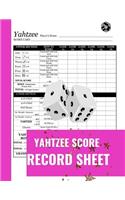 Yahtzee Score Record Sheet: A Cute Royal Purple Large Score Card Pads, Log Book Keeper, Tracker, Of Yahtzee Game Set Dice Thrown; With 100 Pages To Write In Players Name and Sc