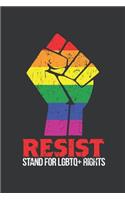 Notebook: Resist LGBTQ+ Gay Pride March For Equality Journal & Doodle Diary; 120 Squared Grid Pages for Writing and Drawing - 6x9 in.