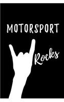 Motorsport Rocks: Blank Lined Pattern Funny Journal/Notebook as Birthday, Christmas, Game day, Appreciation or Special Occasion Gifts for Motorsport Lovers