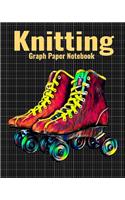 Knitting Graph Paper Notebook: 4:5 Ratio Knitter's Journal, With Colorful Roller Skates Cover, 120 Pages, 8 x 10 inches / 20.3 x 25.4 cm