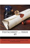 Festschrift ..., Issue 49