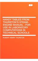 Handy Tables from Thurston's Steam-Engine Manual: For Use in Laboratory Computations in Technical Schools: For Use in Laboratory Computations in Technical Schools