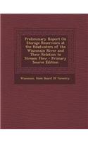 Preliminary Report on Storage Reservoirs at the Headwaters of the Wisconsin River and Their Relation to Stream Flow