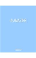 Notebook for Cornell Notes, 120 Numbered Pages, #AMAZING, Blue Cover