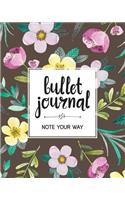 Bullet Journal Dot Grid for 90 Days, Flower Orchid Tropical Garden Numbered Pages Quarterly Journal Diary,: Large Bullet Journal 8x10 with 150 Dot Grid Pages with Number