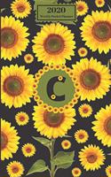 2020 Weekly Pocket Planner: Sunflowers Personalized Monogram Initial C Letter C Names Agenda Appointment Calendar Organizer And Journal For Writing