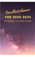 Excellent planner for 2020-2024 Yearly planner and monthly calendar