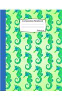 Seahorse Composition Notebook: Cute Animal Graph Paper Book for Girls, Boys and Teens, for Students and Teachers, for School and Work, Journaling and Writing Notes