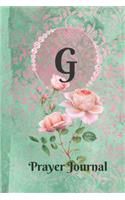 Letter G Personalized Monogram Praise and Worship Prayer Journal