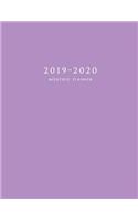 2019-2020 Monthly Planner: Large Two Year Planner with Purple Cover