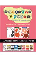 Manualidades fáciles para niñas (Animales para recortar y pegar): 20 fichas de actividades infantiles de recortar y pegar diseñadas para desarrollar las habilidades de corte con tijera en niños de preescolar.