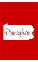 Pennsylvania - Red Lined Notebook with Margins: 101 Pages, Medium Ruled, 6 x 9 Journal, Soft Cover