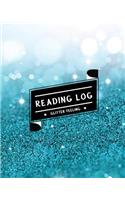 Reading Log: Record My Favorite Books I've Read (Large Size) - Sky Blue Shining Glitter