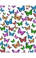 Notebook: Butterflies - Blank Notebook / Sketch / Drawing Book - 8.5 X 11 Paper - Unlined Notebook / Journal - 100 Pages