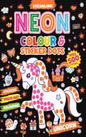 Unicorn Neon Colour and Sticker Dots Book Over 500 Stickers