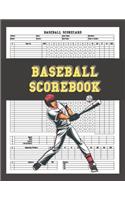 Baseball Scorebook: 120 Pages Baseball Score Record Keeper Book, Baseball Scoring book