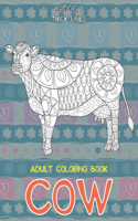 Adult Coloring Book Thick Lines - Animals - Cow