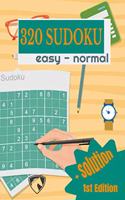 320 Sudoku Easy - Normal +Solutions 1st Edition: Enjoy this Easy and Normal Sudoku Puzzles Book. It is not Hard puzzle, instead a medium and easy difficulty. Can be used by Adults (Not a Jigsaw Boo
