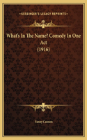 What's In The Name? Comedy In One Act (1916)