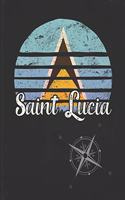 Saint Lucia: Saint Lucian Vintage Flag Personalized Retro Gift Idea for Coworker Friend or Boss Planner Daily Weekly Monthly Undated Calendar Organizer Journal