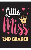 Little Miss 2nd Grader: Second Grade Girls Back To School Novelty Gift Notebook