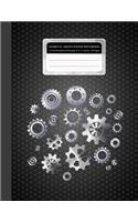 Isometric Graph Paper Notebook: Gears Mechanisms 3D Drawing 1/4 Inch Equilateral Triangle 120 Pages 8.5 X 11 Inches(2 Isometric Notebook)