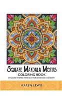 Square Mandala Motifs Coloring Book