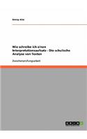Wie Schreibe Ich Einen Interpretationsaufsatz? Die Schulische Analyse Von Texten