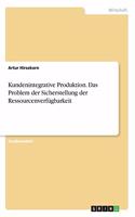 Kundenintegrative Produktion. Das Problem der Sicherstellung der Ressourcenverfügbarkeit