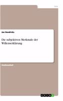 subjektiven Merkmale der Willenserklärung