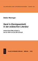 Qana'a (Genügsamkeit) in Der Arabischen Literatur Anhand Des Kitab Al-Qana'a Wa-T-Ta'affuf Von Ibn ABI D-Dunya