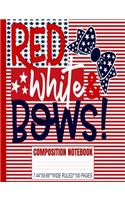 Red White & Bows Composition Notebook