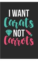 Easter Notebook - Funny Easter 'I Want Carats Not Carrots' Easter Puns - Easter Journal - Easter Diary