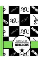 Dot Grid Notebook: Black White Chess Board Snake Theme Gift - Dotted Bullet Style Snake Notebook for Teens, Snake Lovers and Adults
