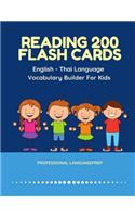 Reading 200 Flash Cards English - Thai Language Vocabulary Builder For Kids: Practice Basic Sight Words list activities books to improve reading skills with pictures dictionary games for babies, toddlers, preschool, kindergar