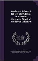 Analytical Tables of the law of Evidence, for use With Stephen's Digest of the law of Evidence