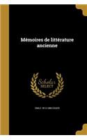 Memoires de Litterature Ancienne