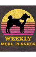Weekly Meal Planner: 8.5x11 Inches Menu Food Planner - 52 Week Meal Prep Book - Weekly Food Planner & Grocery Shopping List Notebook For Shiba Inu Puppy Dog Owners and L