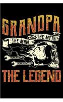 Grandpa The Man The Myth The Legend: Biker Grandpa Motorcycle Legend Pops Lined Notebook Journal Diary 6x9