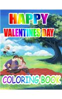 Happy Valentine Day Coloring Book: An Adult Coloring Book with Beautiful Flowers, Adorable Animals, and Romantic Heart Designs