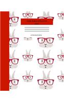 Wide Ruled Rabbit Notebook Composition Book