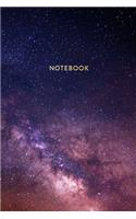 Notebook: Milky Way Galaxy in Space - Journal for Girls and Boys, Kids, School, Students and Teachers - 6 x 9, 100 Blank Lined Pages